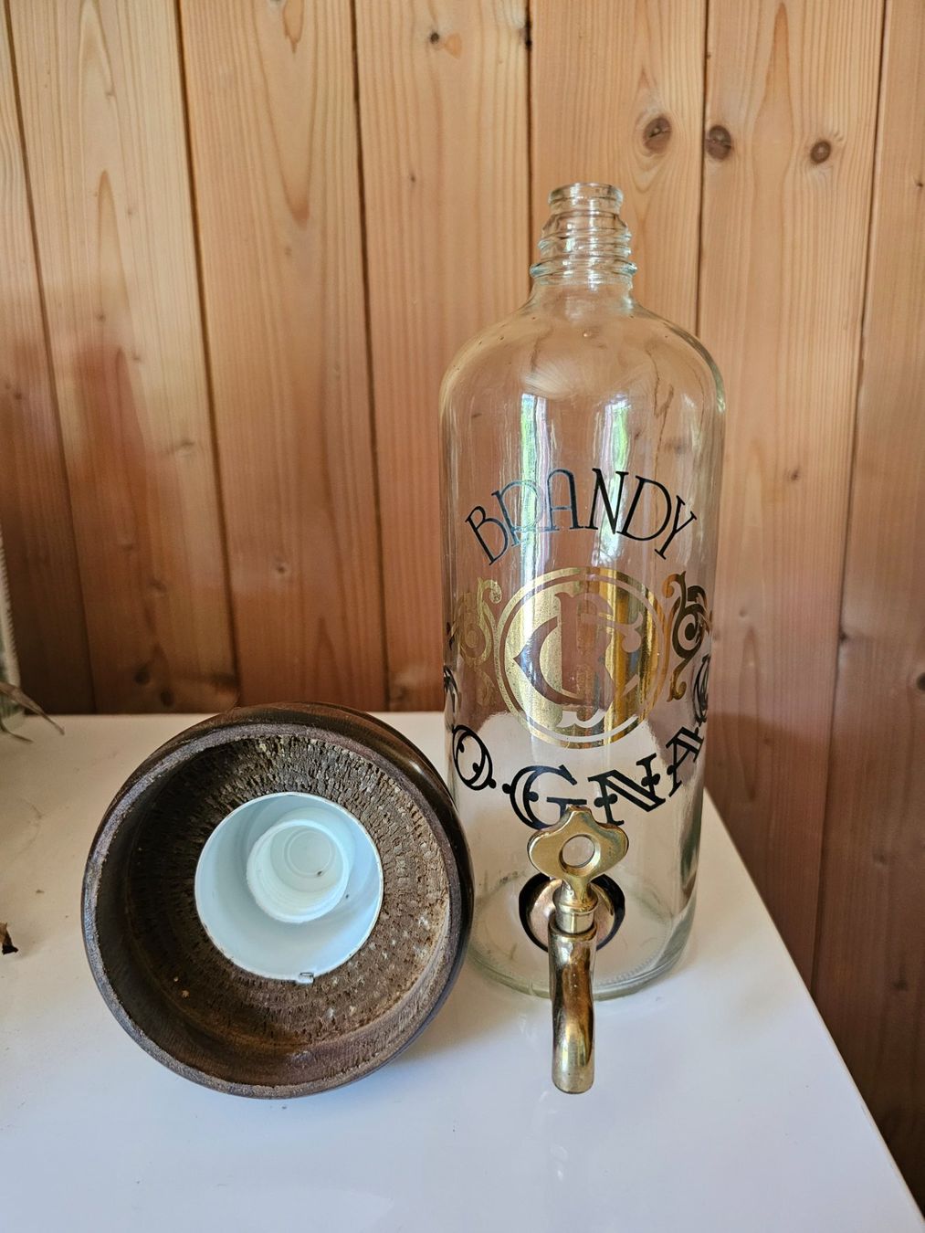 Verres: Getränkedispenser Brandy Glas Holz mit 4 Gläsern – D'occasion à Bigenthal par Westerngirl 3