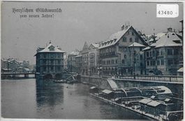 Zürich im Winter - Herzlichen Glückwunsch zum neuen Jahre!