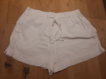 Kurze musselin Hose, H&M, weiss, Grösse M