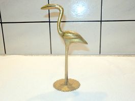 Vogelfigur, Messing, Storch oder Flamingo?,  21cm hoch