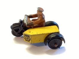 Altes Spielzeug Dinky Toys Motorrad mit Seitenwagen