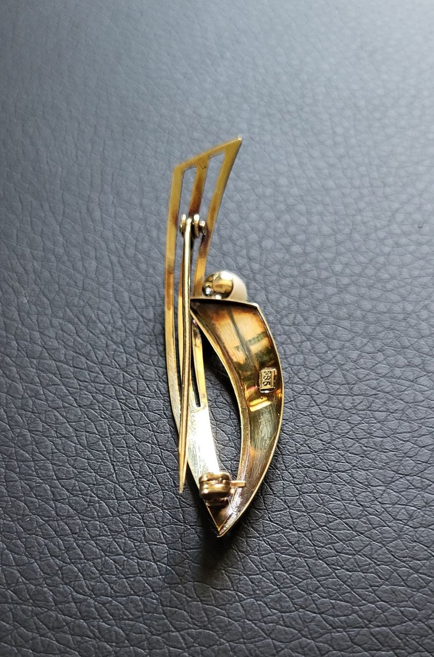 Spille & Fermagli: Gold 585 Broche Mit Perle – Usato da Wald ZH venduto da Dasilver 8