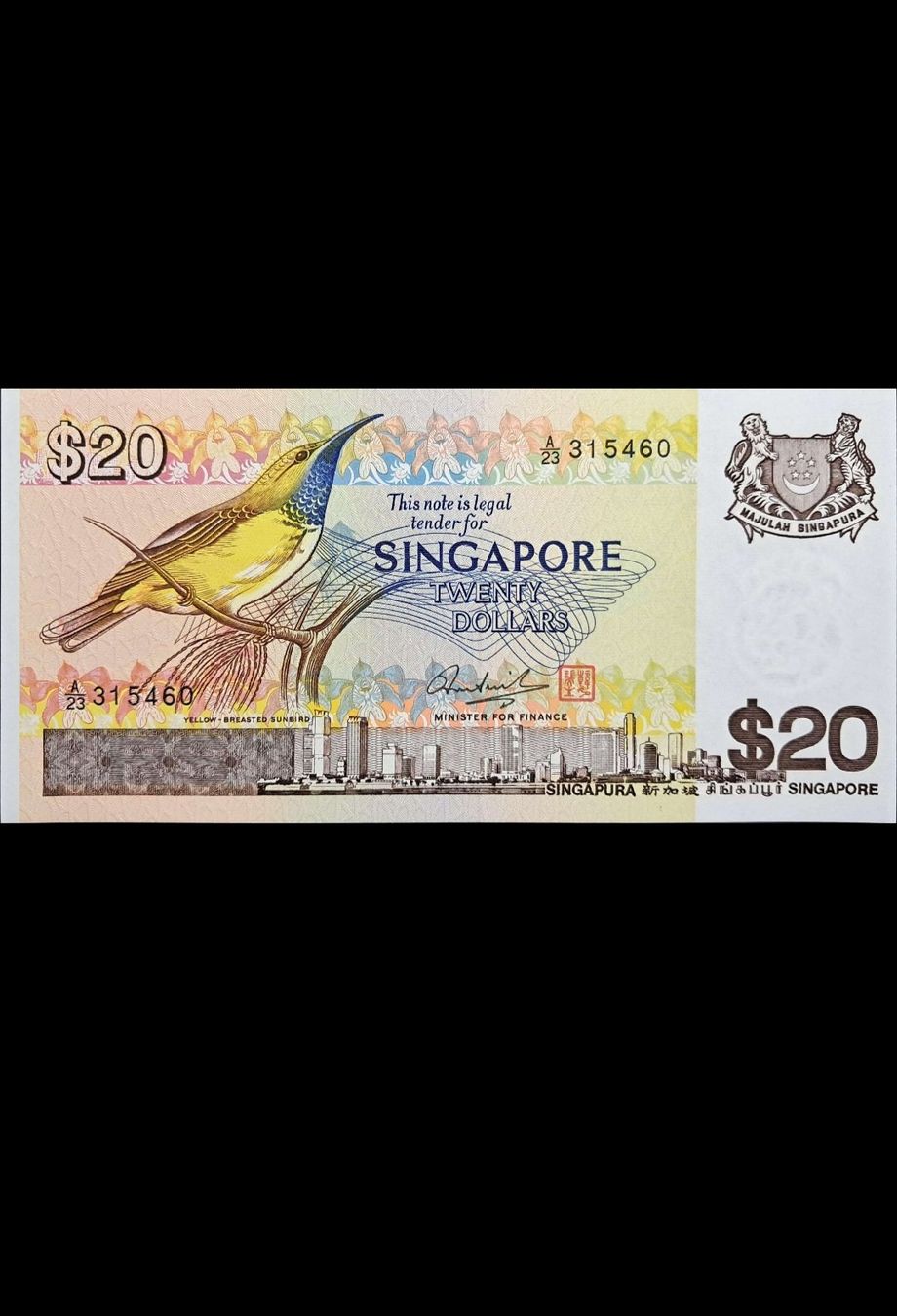 Banconote: Singapur 20 Dollars 1979 Unc – Nuovo e nell'imballaggio originale da Lufingen venduto da E-Auktion