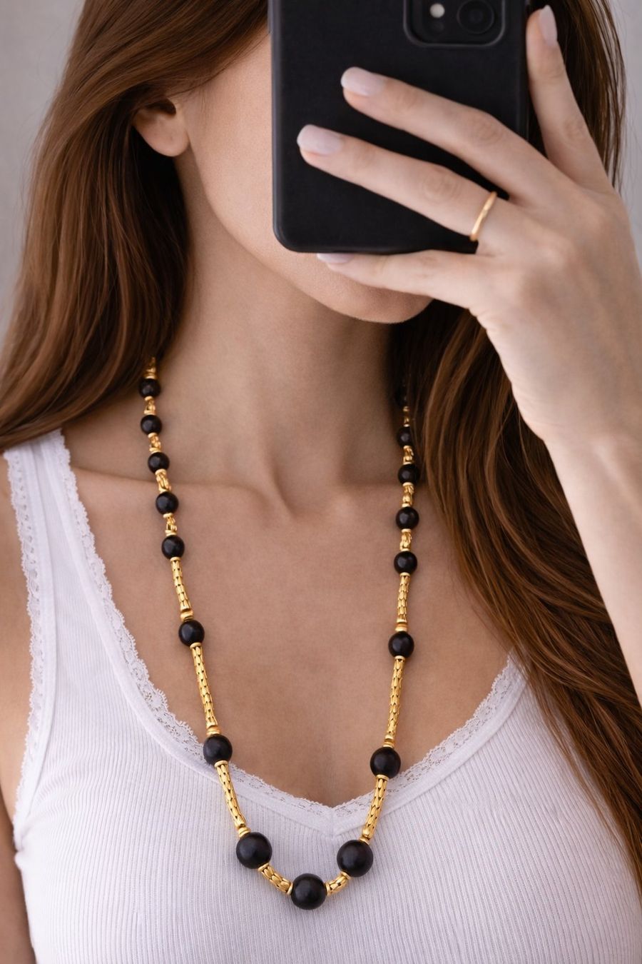 Catenine: Perlenkette Braun Gold 28 cm – Nuovo e nell'imballaggio originale da Fully venduto da VaneaSelection 1
