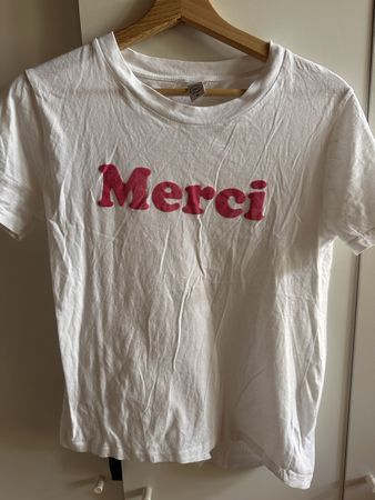 Tshirt Baumwolle Gr. M „Merci“ in rosa