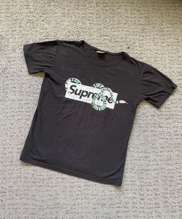 T-shirt Supreme Serpent Noir - Édition limitée! Taille S