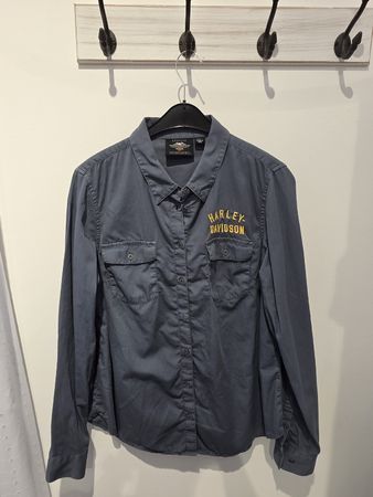Harley Davidson Hemd Langarm Grösse L grau guter Zustand