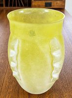 Seltene gelbe Glas Vase von Hysteria - H 24.5cm / D 16cm