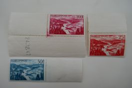 Rar! Saarland 1948 Flugpostmarken Nr. 252-254** m Leerfelder