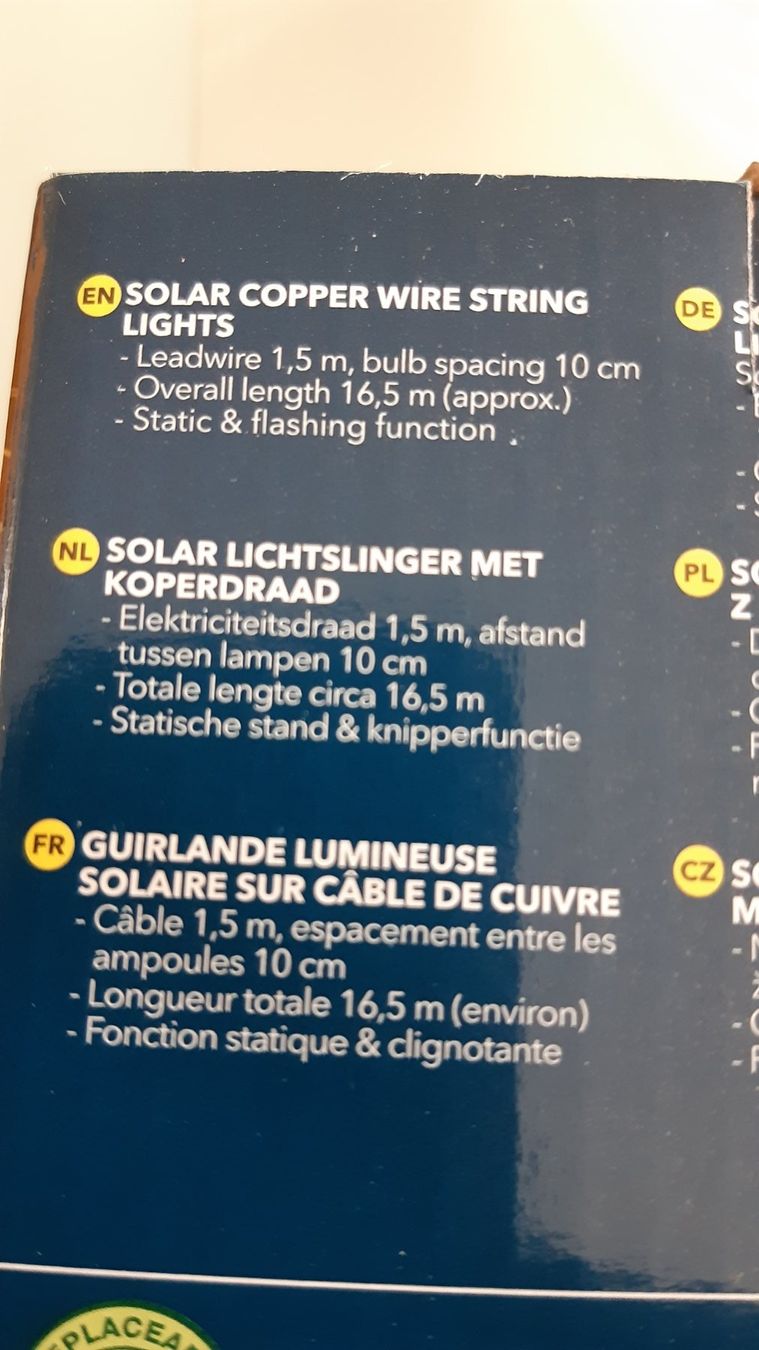 Ghirlande e barre luminose: Solar Lichterkette – Nuovo e nell'imballaggio originale da Olten venduto da Boston81 2