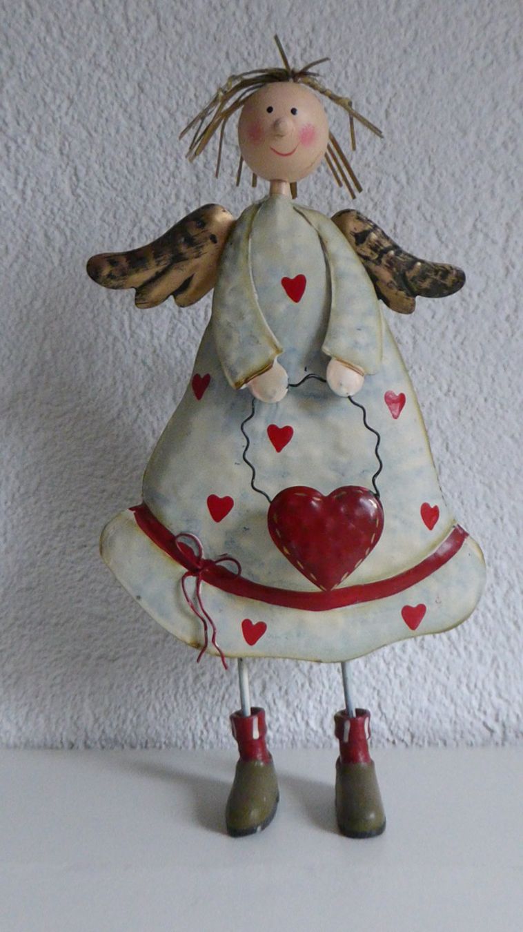 Statuette: Blech Engel mit Herz 28cm – Usato da Burgdorf venduto da Zimpu10