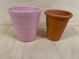 2 Cache-Pots Keramik