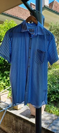 Jenni Hemd Gr. XL hellblau gestreift kurzarm