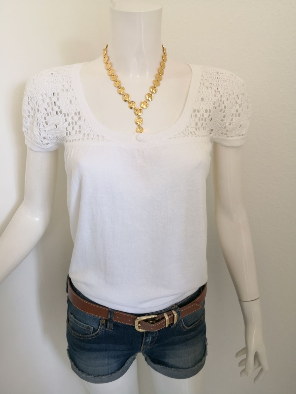 Mango Top: 🤩MANGO STRICK-HÄKEL-TOP WEISS – Nuovo (secondo la descrizione) da Olten venduto da Naja-Twins-Twins 2