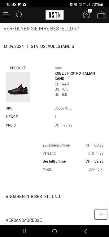 Scarpe da uomo: Nike KOBE 6 PROTRO ITALIAN CAMO EU:  44,5 – Usato da Oberentfelden venduto da pun_d7vt 1