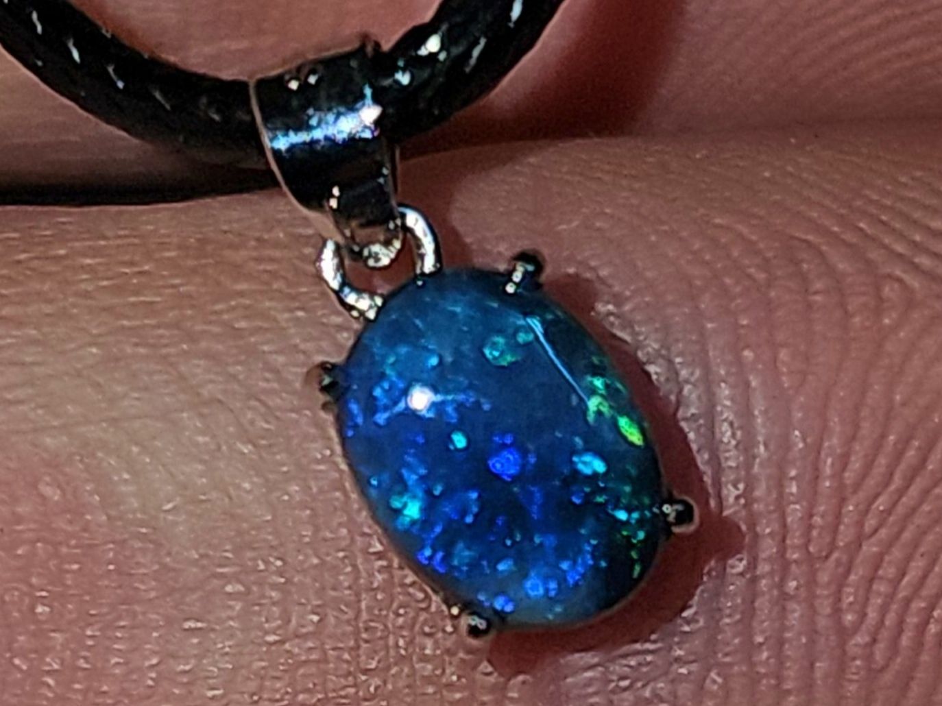 Edelsteine: Natürlicher australischer Blackopal Silber-Anhänger – Neu und originalverpackt aus Uerkheim von Winwinner 2