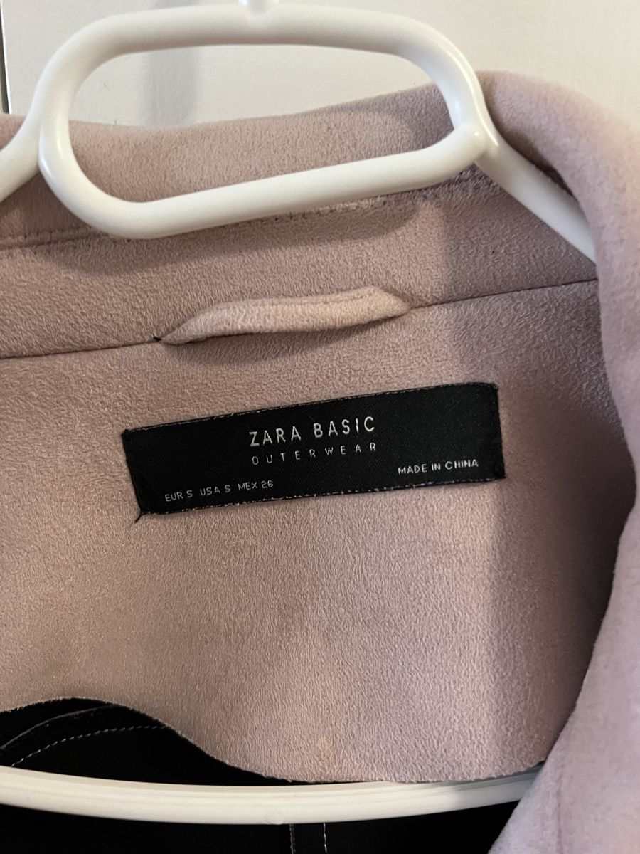 Zara Giacche: Zara Faux Suede Biker Jacket - Light Pink - Size Medium – Usato da Tuggen venduto da Tantas 3