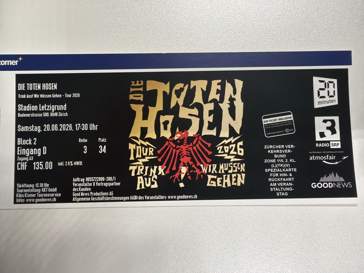 Biglietti: Die toten Hosen / Sitzplatz – Nuovo (secondo la descrizione) da Weinfelden venduto da Tuffi