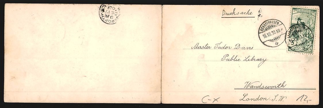 Cartoline postali: Klapp-AK Schaffhausen, Panorama mit Rhei – Usato da Berlin venduto da bartko-reher 1
