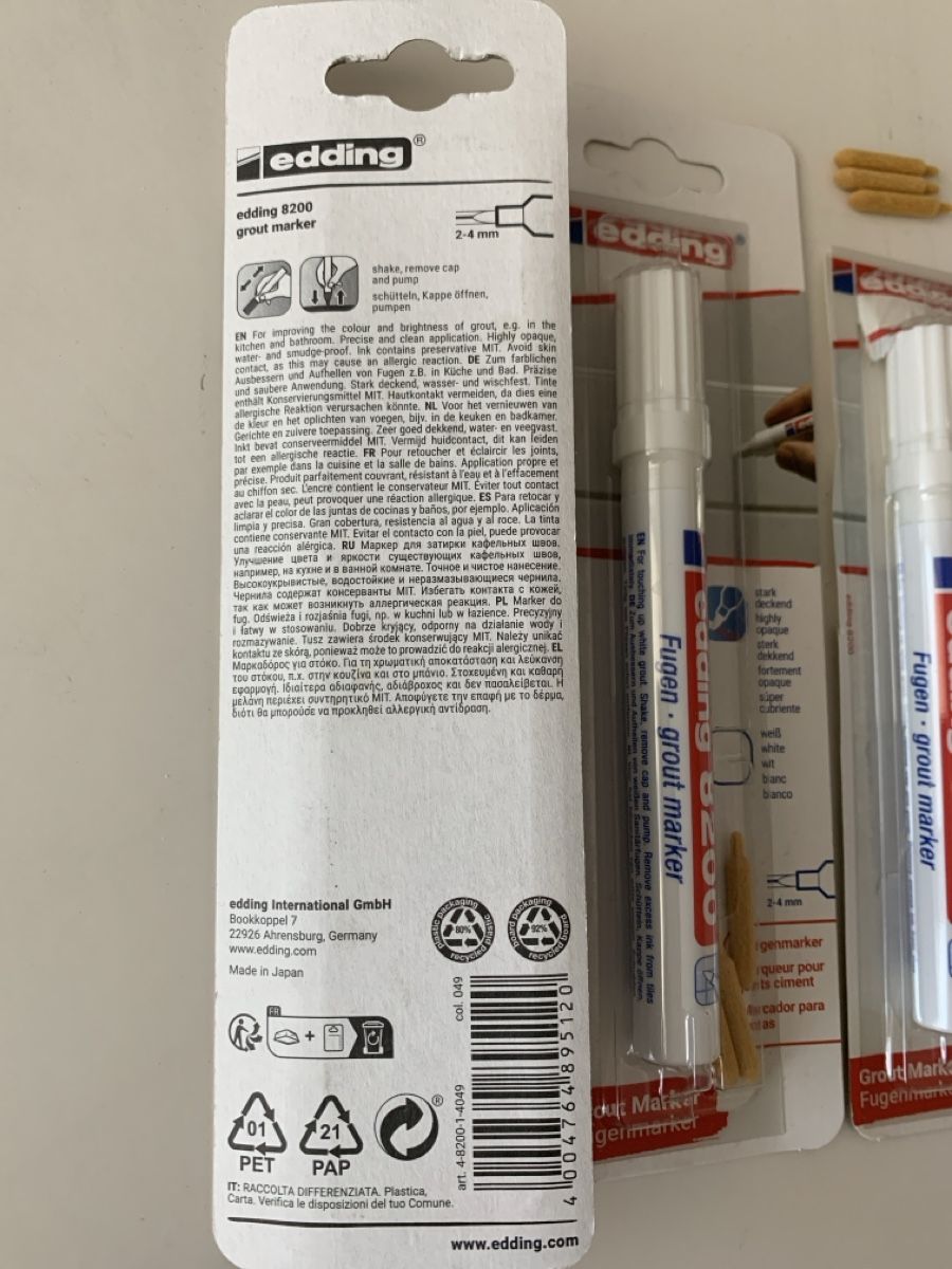 Edding Penna & Evidenziatori: 3x Fugenmarker weiss Edding – Nuovo e nell'imballaggio originale da Kreuzlingen venduto da jamie45 1