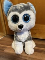 Grosser Stofftier Hund Husky blau/grau, ca 60cm