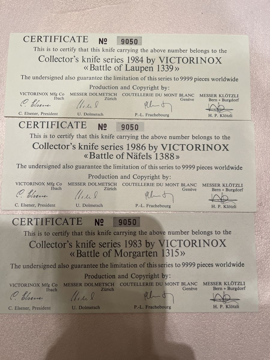 Victorinox Coltelli: Victorinox Schweizer Schlachten Sammlung, 7 Messer – Nuovo (secondo la descrizione) da Luzern venduto da Fullmoon68 5