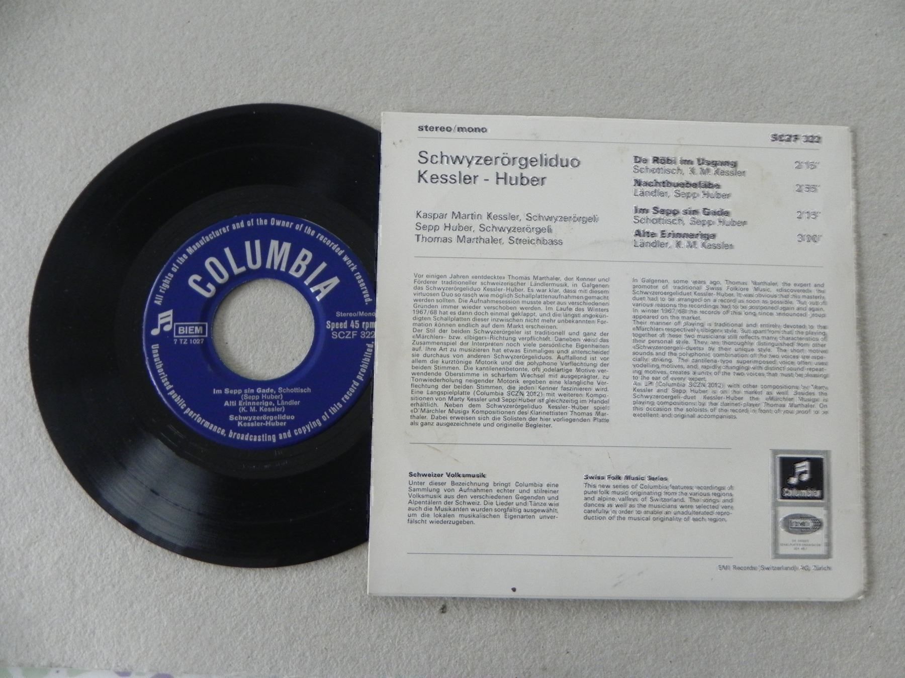 Dischi in vinile: Volksmusik CH Single Kessler Huber March – Usato da Siebnen venduto da krimsie 1