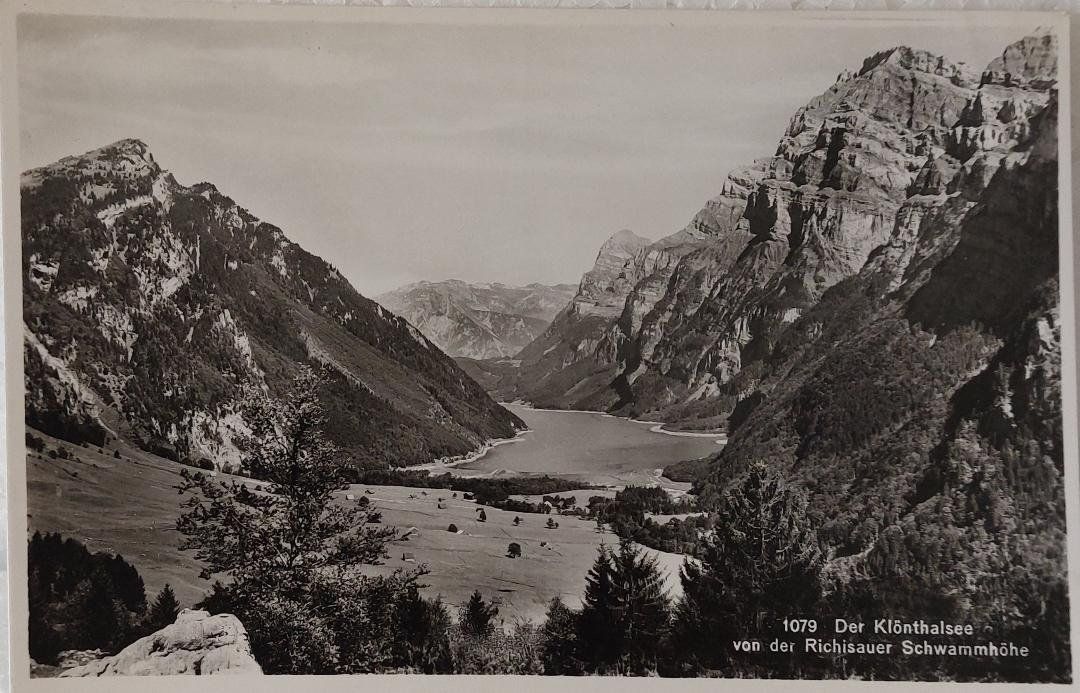 Ansichtskarten: KLÖNTHALSEE von der Richisauer Schwammhöhe – Gebraucht aus Delémont von Domdom1