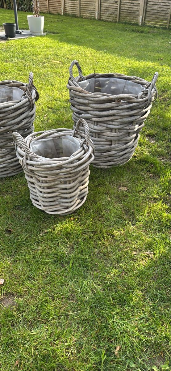 Vasi per fiori: 3er Set Rattankörbe Blumentopf – Nuovo (secondo la descrizione) da Däniken SO venduto da SC.pay 1
