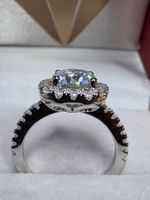 Bague argent avec diamant de moissanite de 1 ct certifié GRA