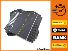 6er Pack Straßenplatten - Grundplatten - Lego kompatibel