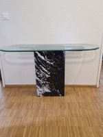 Konsolentisch Glas Marmor Optik mit Chromstangen