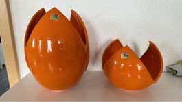 Vintage: Vases orange Sele Arte Nove 1970