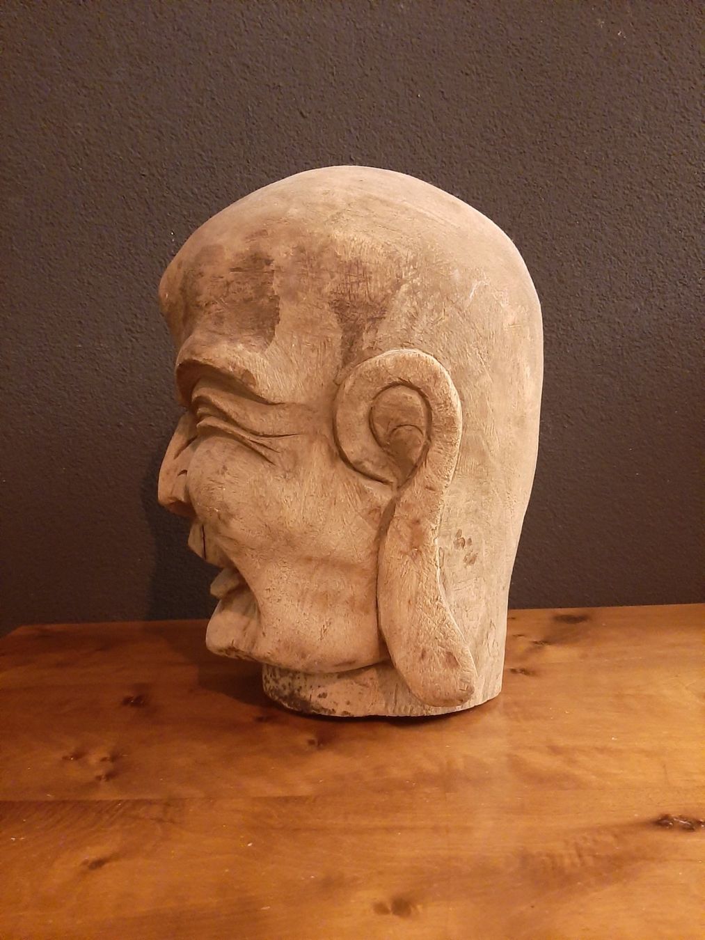 Skulpturen & Statuen: Buddha Kopf aus Holz geschnitzt – Gebraucht aus Linden von Rsushi 3
