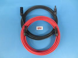 2x 15m Solarkabel H1Z2Z2-K SET 4mm2 Rot + Schwarz mit MC4