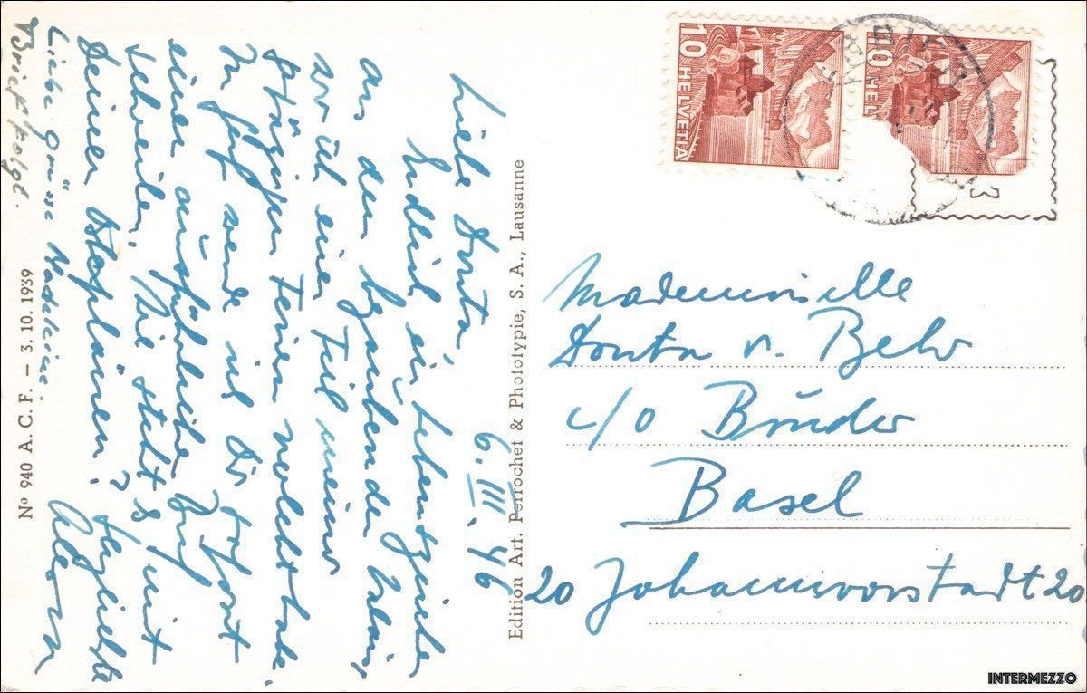 Cartoline postali: Verbier // village Le Catogne 1946 – Usato da Basel venduto da intermezzo12 1
