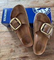 Birkenstock Madrid Big Buckle Cognac Gr. 39. Weite: Normal.