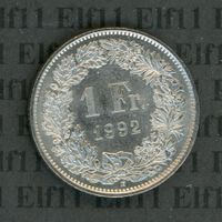 CHF___1.00 1992 stgl * nigelnagelneu! 1 Franken