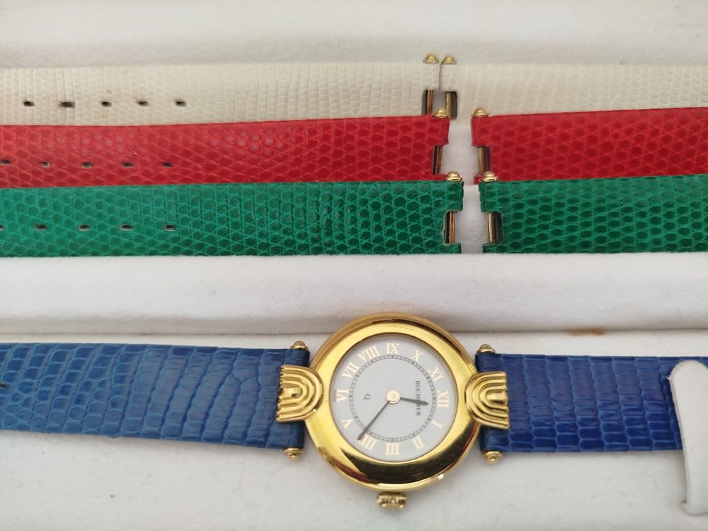 Bucherer Damenuhr mit Wechselbänder, Gold Optik Top! (Gebraucht