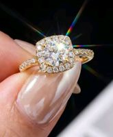 Bague argent avec diamant de moissanite de 2 ct certifié GRA