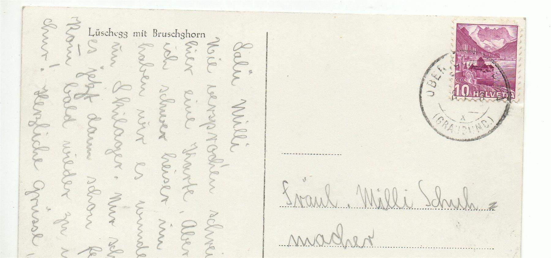 Cartoline postali: TSCHAPPINA Lüschegg mit Bruschghorn – Usato da Jona venduto da philajona 1