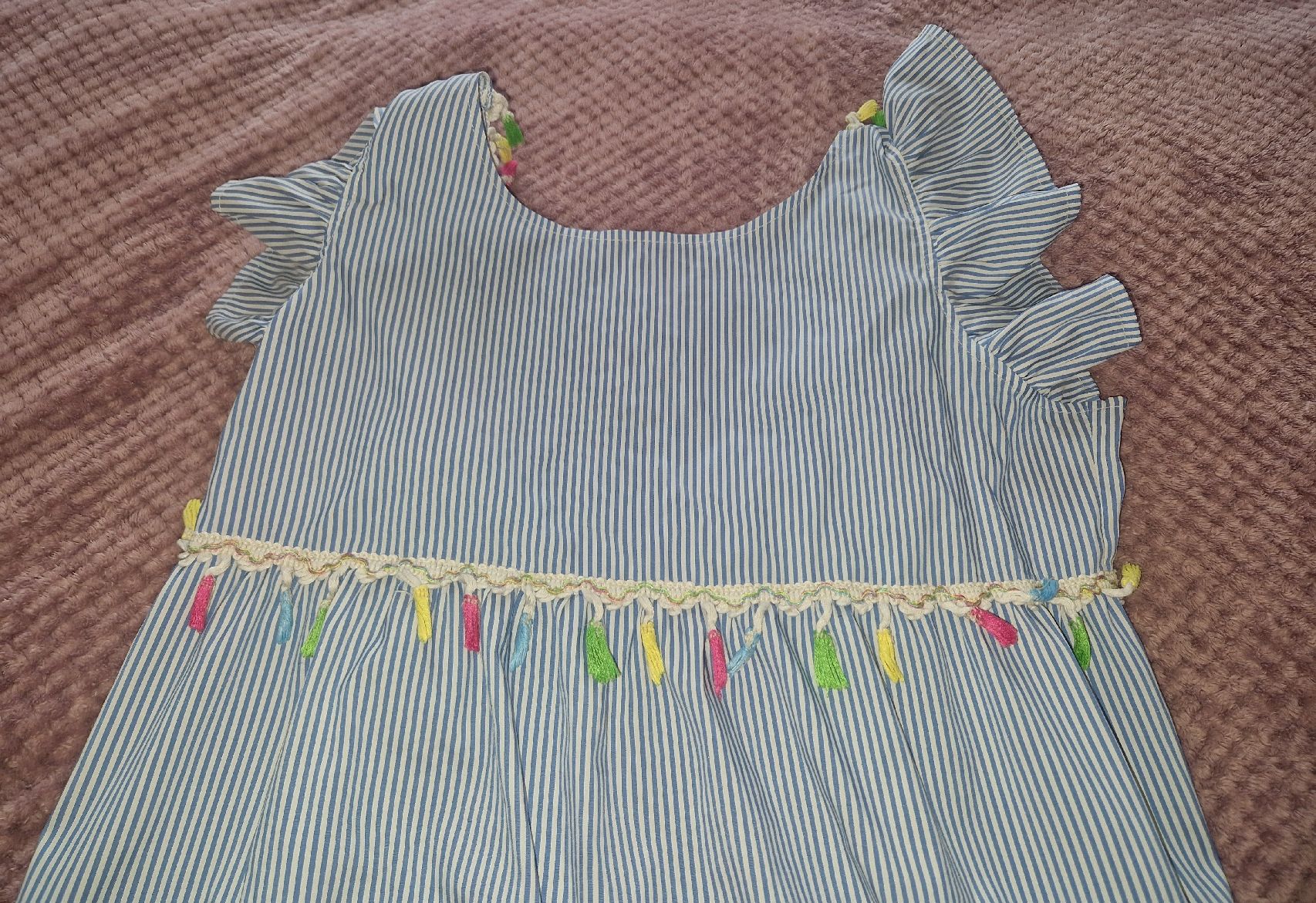 Vestiti: Sommerkleid gestreift mit Quasten Gr. L – Usato da Utzenstorf venduto da Ernie_und_Bert 1