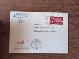 Brief Pro Aero 1946 mit Briefmarke und Stempel