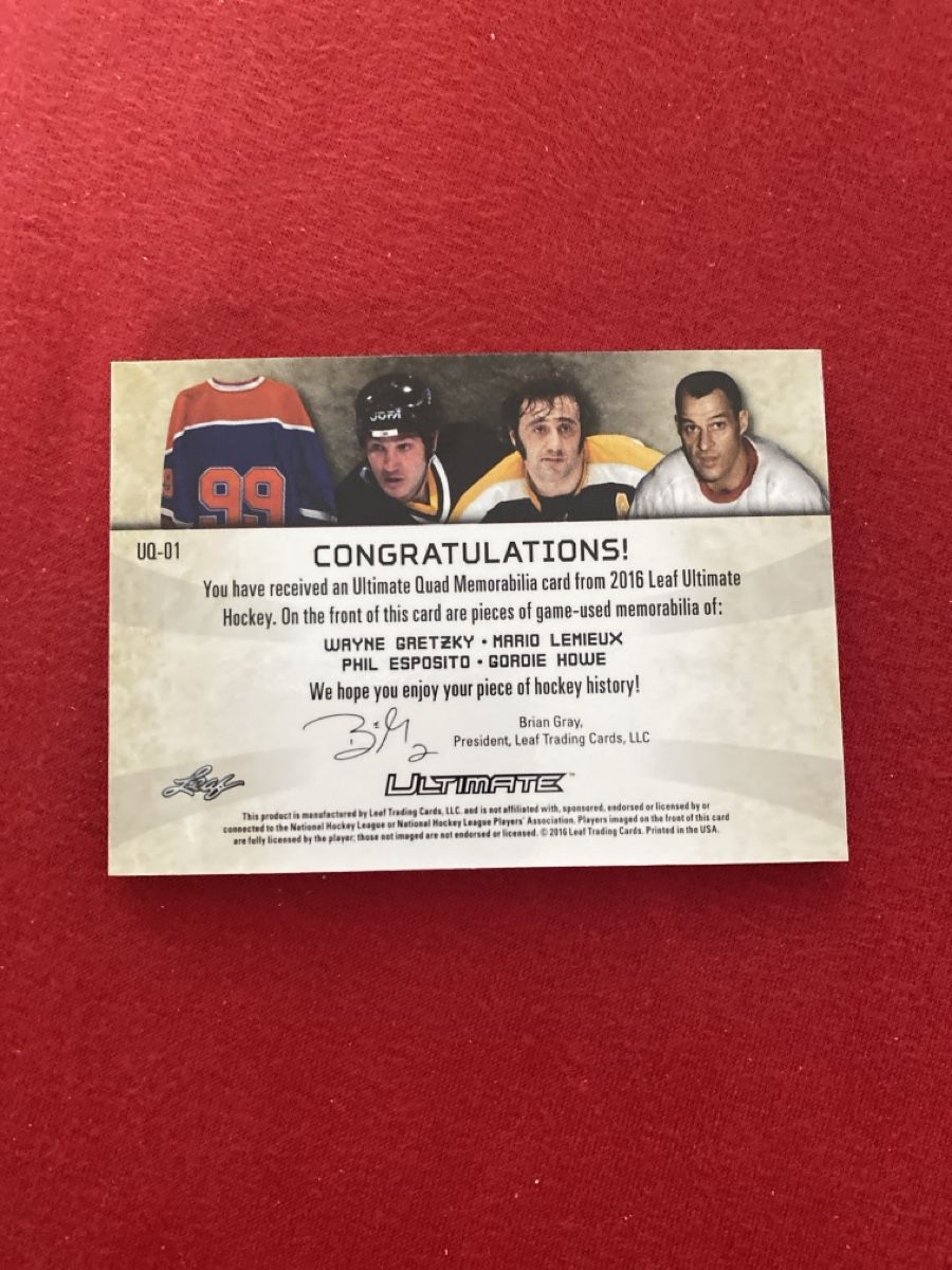 NHL Carte collezionabili: Carte Hockey Ultimate Quad Leaf 2016 22/25 – Nuovo e nell'imballaggio originale da La Chaux-de-Fonds venduto da Berry_2325 1