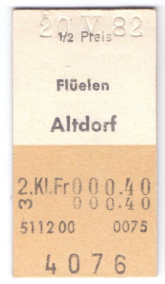 Biglietti: Billette Flüelen - Altdorf – Usato da Langenthal venduto da Sammlungs_aus