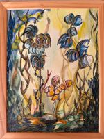 Aquarell Bild Landschaft Unikat mit Rahmen signiert Handg...