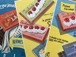 Suchard - 3 alte Werbungen /Anciennes publicités 1954