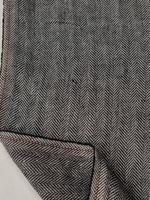 Designer Leinen Stoff schwer 1.70x1.60m Fischgrat bianconero