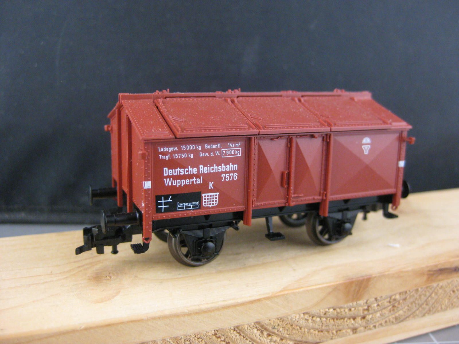 Fleischmann Modellini di ferrovie: Fleischmann 5213 DRG Klappdeckelwagen – Nuovo (secondo la descrizione) da Malters venduto da Marosko 2