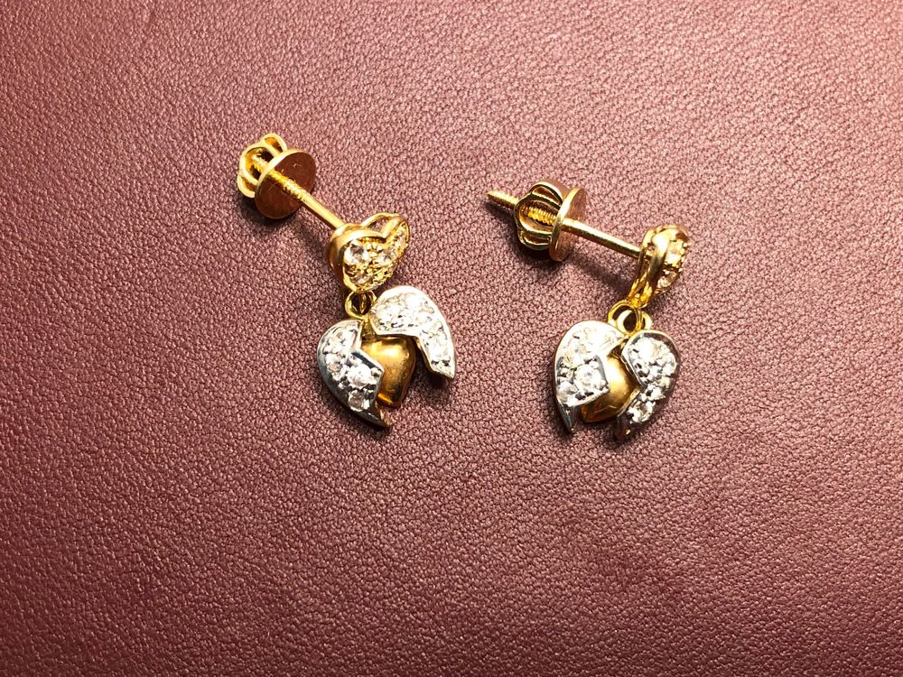 Orecchini pendenti & Orecchini a lobo: Ohrstecker "Broken Heart" aus 18 Karat Gelbgold Au 750 – Usato da Bern venduto da bombich 1